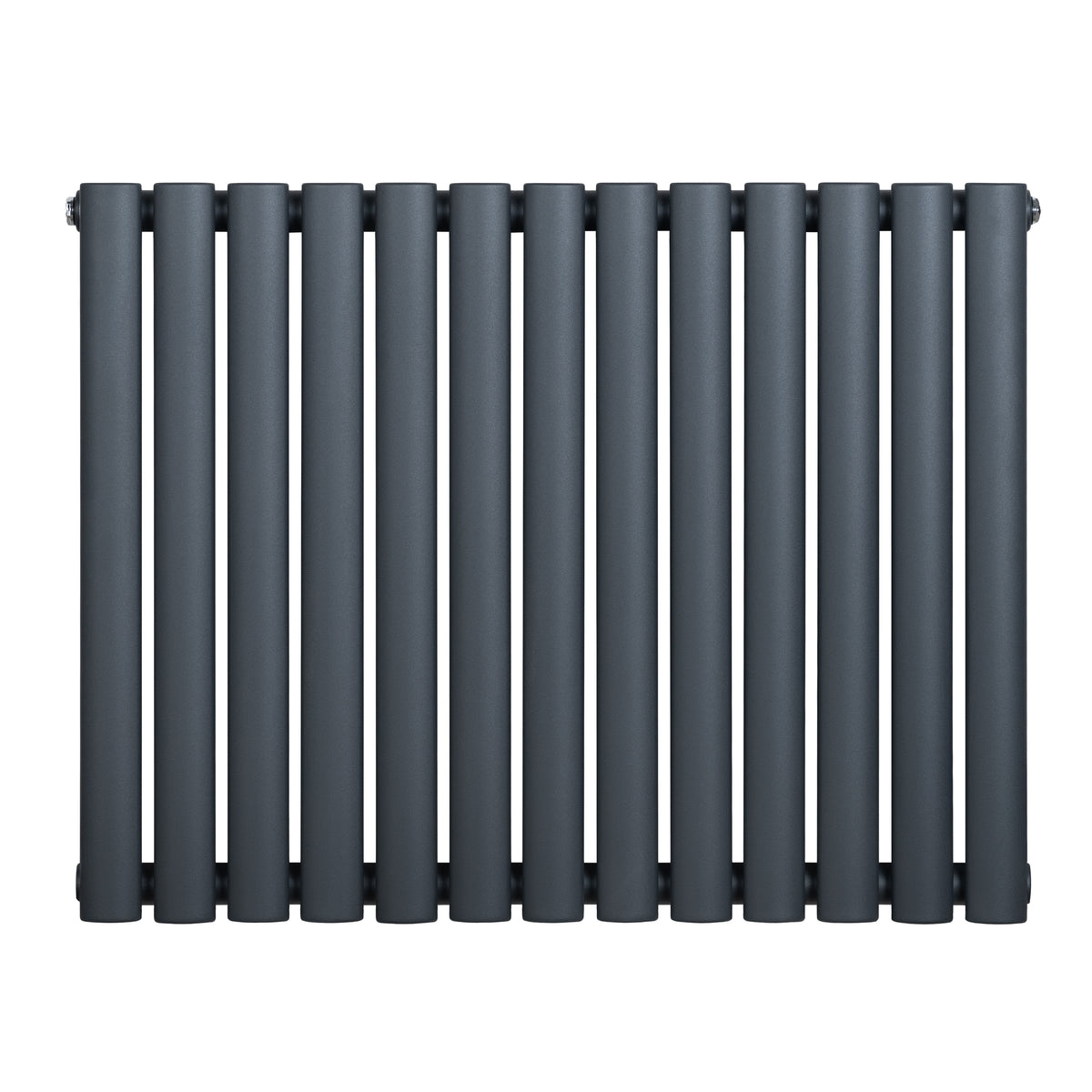 Gliederheizkörper in Anthrazitgrau, 600mm x 780mm, mit glatten, runden Rohren und modernem Design, ideal für effiziente Wärmeverteilung