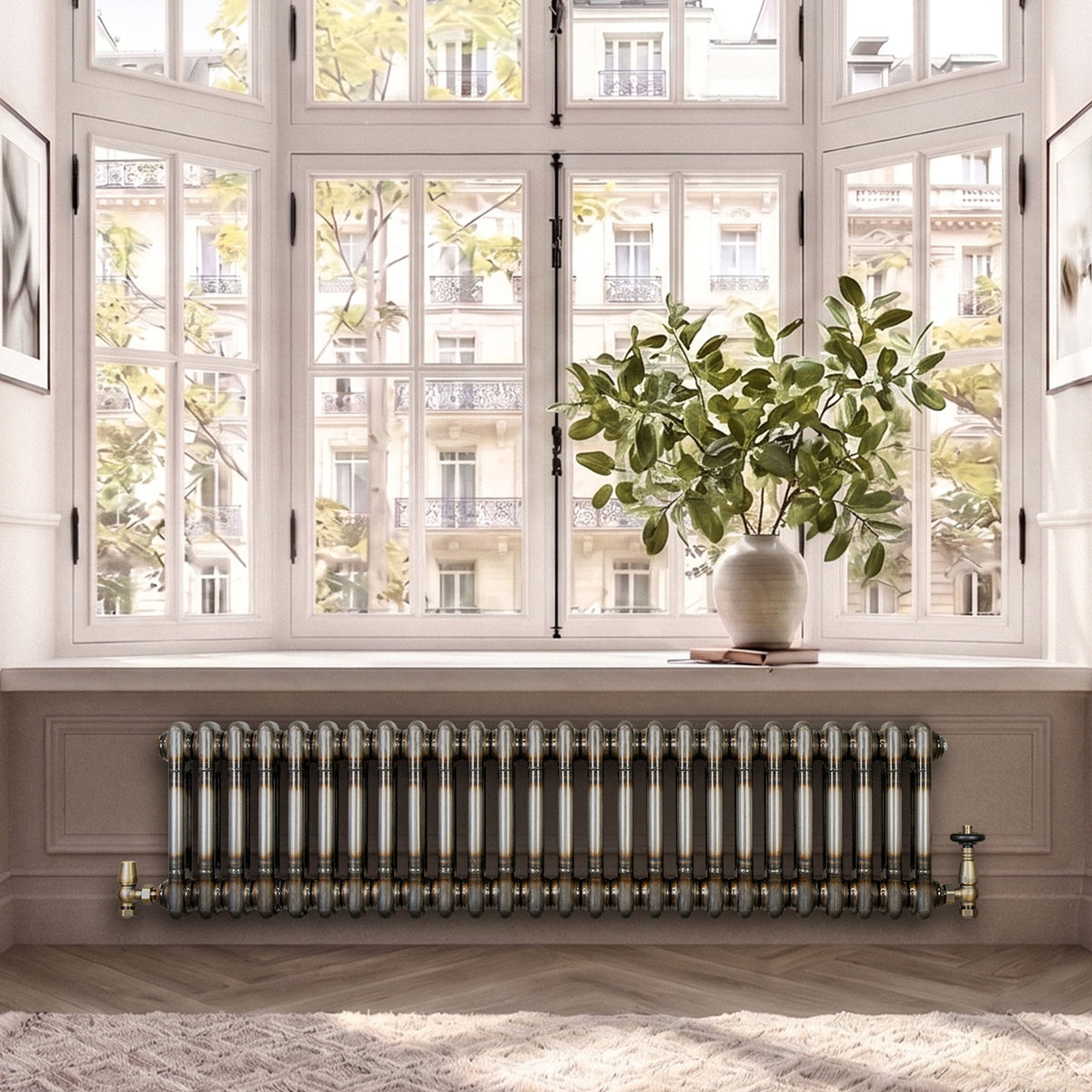 Klassischer 2-Säulen-Heizkörper – 300 x 1190 mm - Rohmetall - view 12