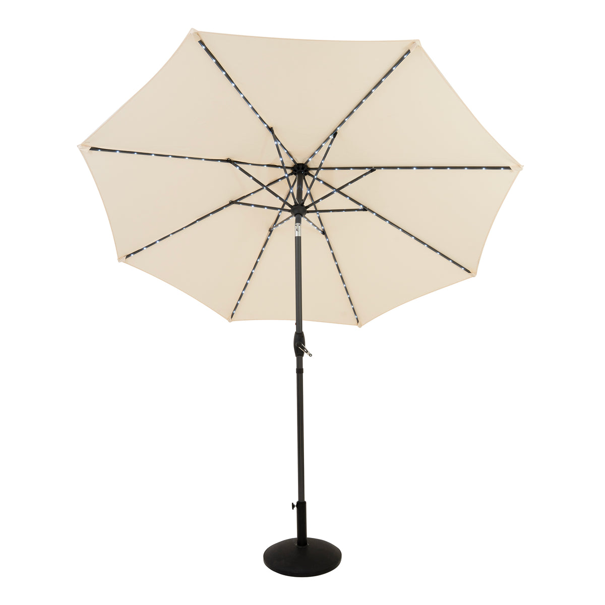 LED-Kipp-Sonnenschirm 2,7m mit Ständer - Creme