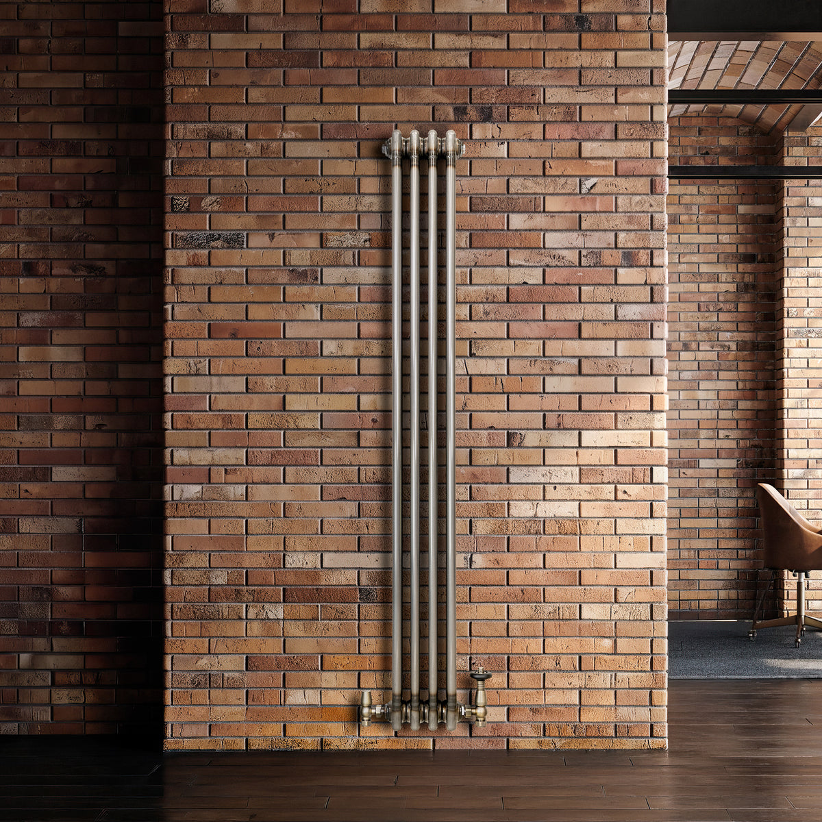 Klassischer 3-Säulen-Heizkörper mit TRV – 1500 x 200 mm - Rohmetall - view 12