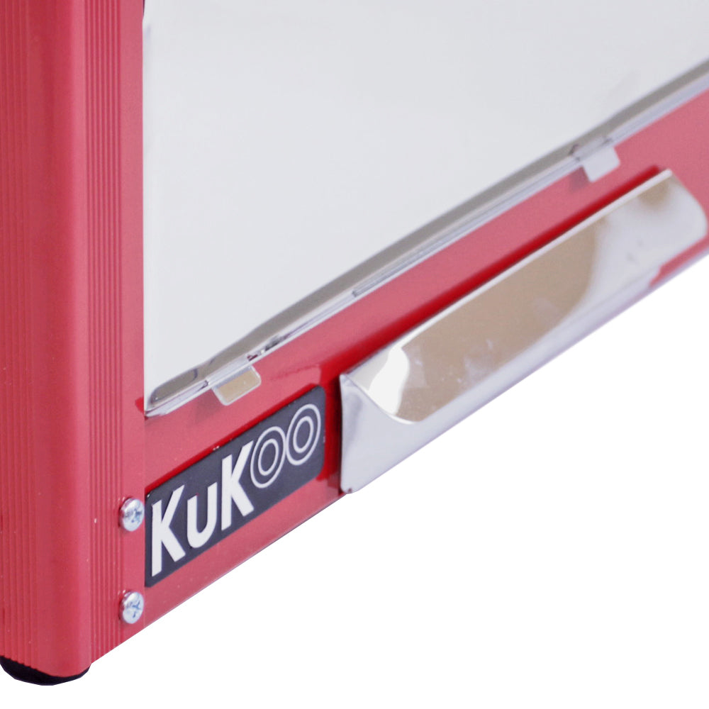 Retro Popcornmaschine in leuchtendem Rot mit glänzender Metallfront, ideal für Filmabende und Partys, bietet 225g Popcornkapazität