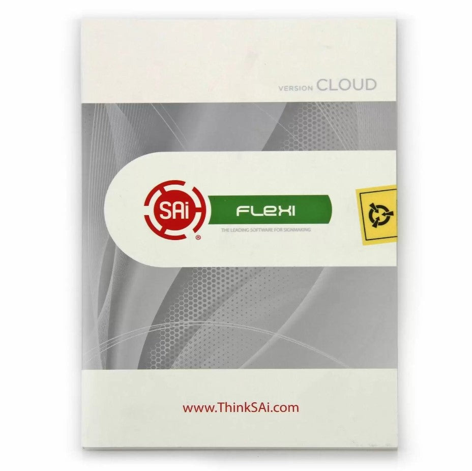 FlexiSTARTER Software zur Schilderherstellung in grauer Verpackung mit grünem Logo und gelbem Warnsymbol, ideal für kreative Projekte