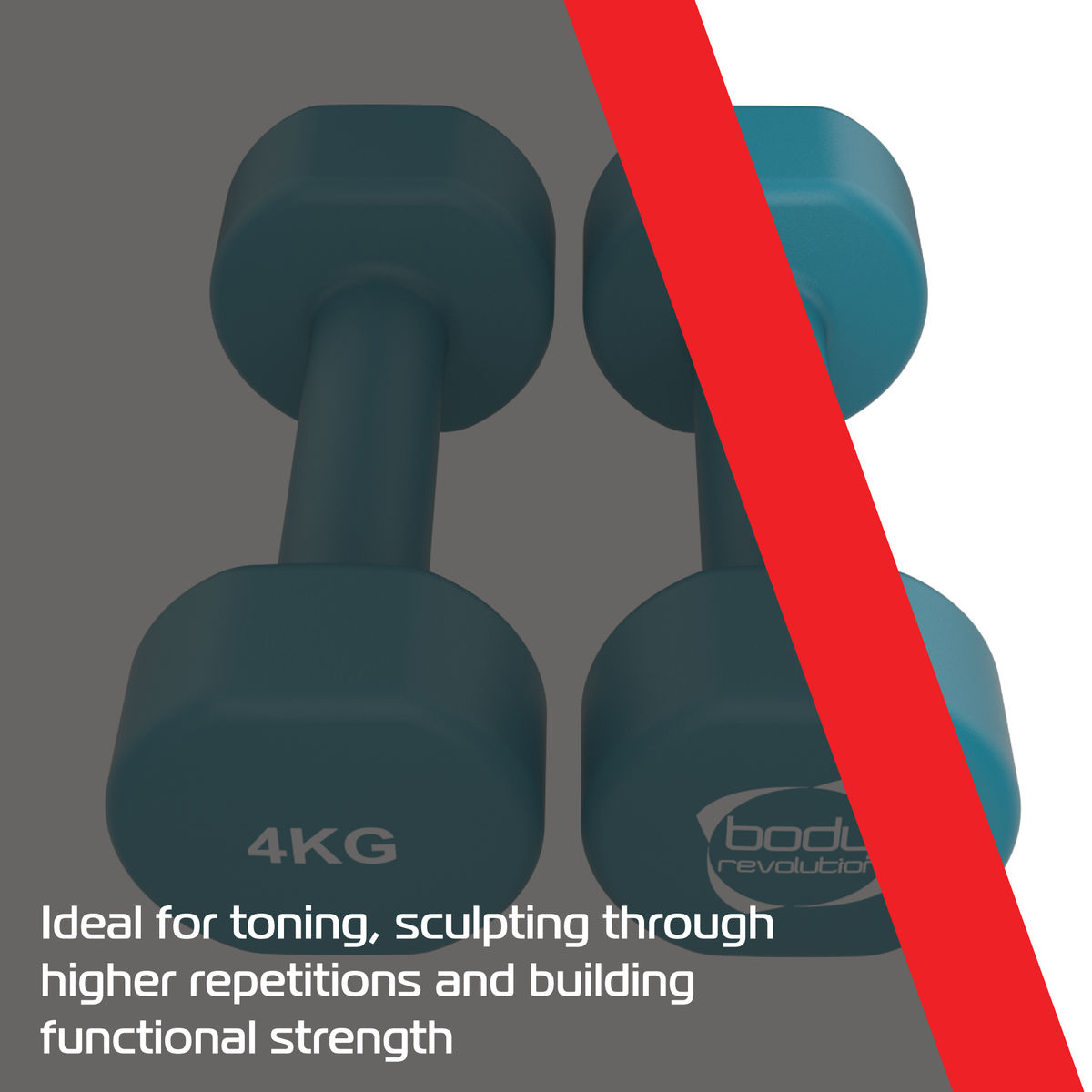 Neopren-Hanteln in leuchtendem Blau, 2 x 4 kg, mit rutschfestem Griff und klarer Gewichtsangabe, ideal für Krafttraining und Fitnessübungen