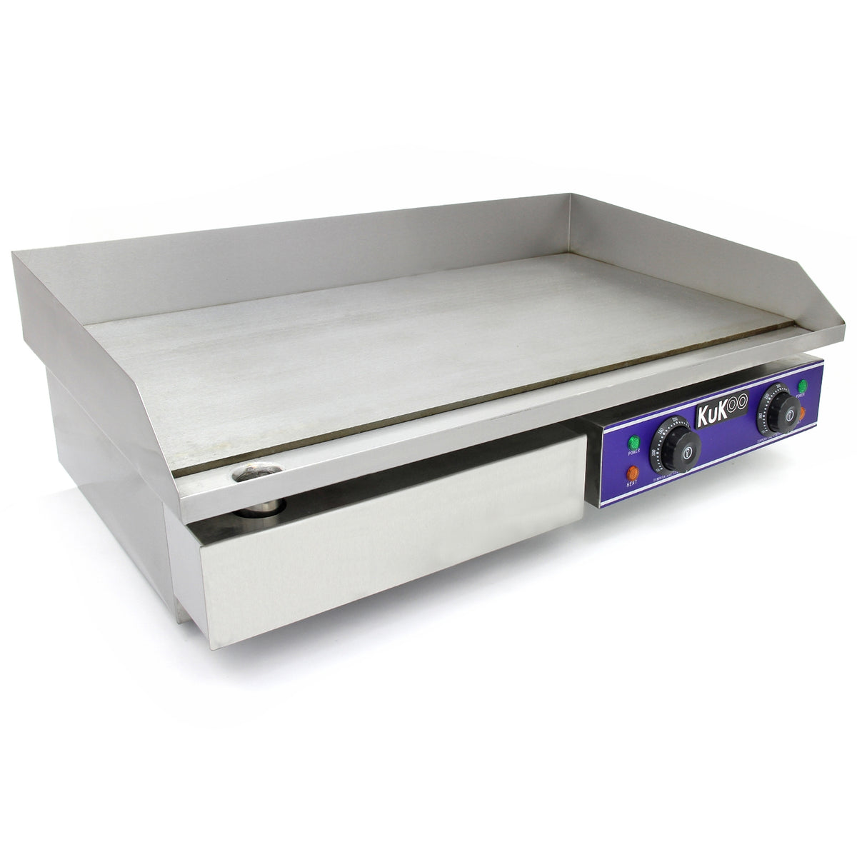 Gastro Griddle Platte Grillplatte 70cm aus Edelstahl mit glatter Oberfläche, zwei Temperaturreglern und robustem, professionellem Design