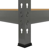 Graues Monster Racking Q-Rax Lagerregal mit stabilen Metallstützen, verstellbaren Regalböden und robustem Design für optimale Lagerung