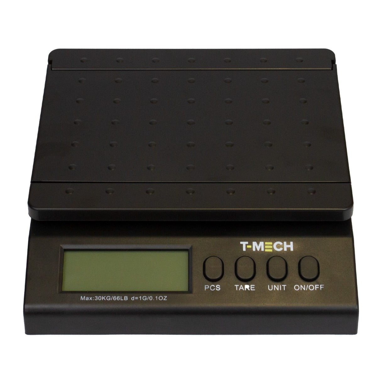 Digitale Postwaage von T-Mech in Schwarz mit rutschfester Oberfläche, LCD-Display und praktischen Tasten für einfache Bedienung, max. 30 kg