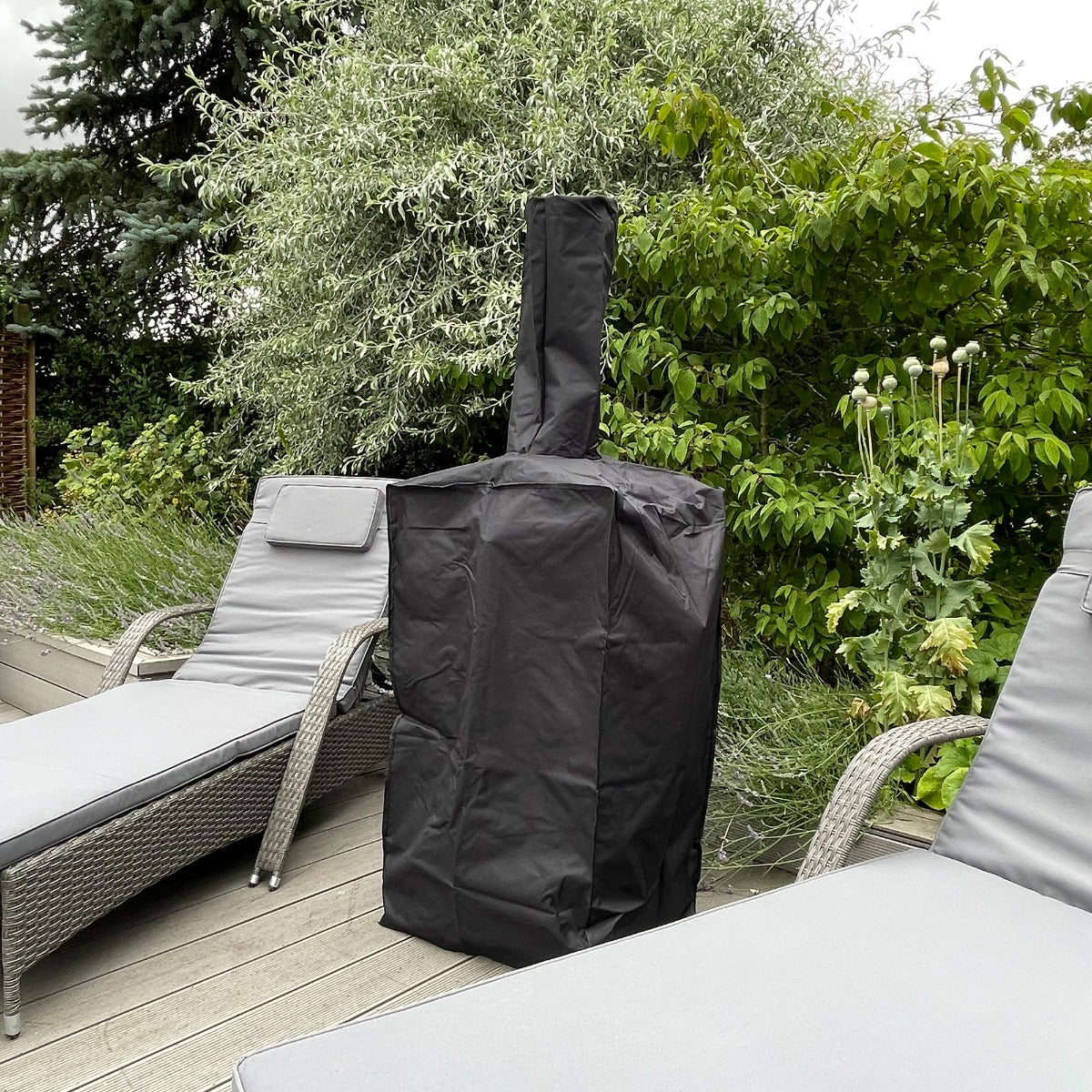 Schwarze Abdeckung für Kukoo Outdoor Pizzaofen, 165.5cm x 103.5cm, schützt vor Witterungseinflüssen, aus strapazierfähigem Material, ideal für den Außenbereich