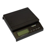 Digitale Postwaage von T-Mech in Schwarz mit flacher, rutschfester Oberfläche und gut lesbarem LCD-Display für präzise Gewichtsmessungen