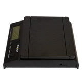 Digitale Postwaage in Schwarz mit rutschfester Oberfläche, LCD-Display und Tasten für einfache Bedienung, ideal für präzises Wiegen von Paketen