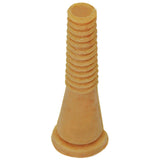 Gelber, konischer Finger aus Gummi für Geflügelrupfmaschine, mit geriffeltem Schaft und breiter Basis, ideal für effizientes Rupfen von Geflügel