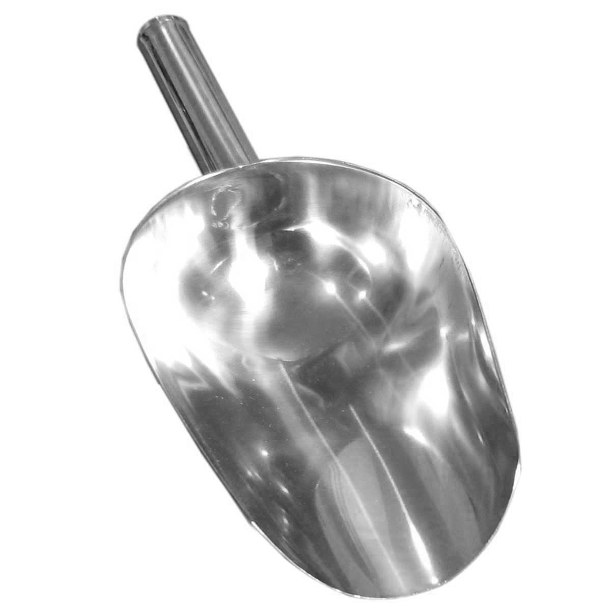 Hochglänzende Edelstahl-Popcorn-Schaufel mit breiter, flacher Schaufel und ergonomischem Griff, ideal zum Servieren von frisch zubereitetem Popcorn