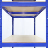 Blaues Monster Racking T-Rax Lagerregal mit drei stabilen Regalböden aus Holz, ideal für die Lagerung von Werkzeugen und Materialien