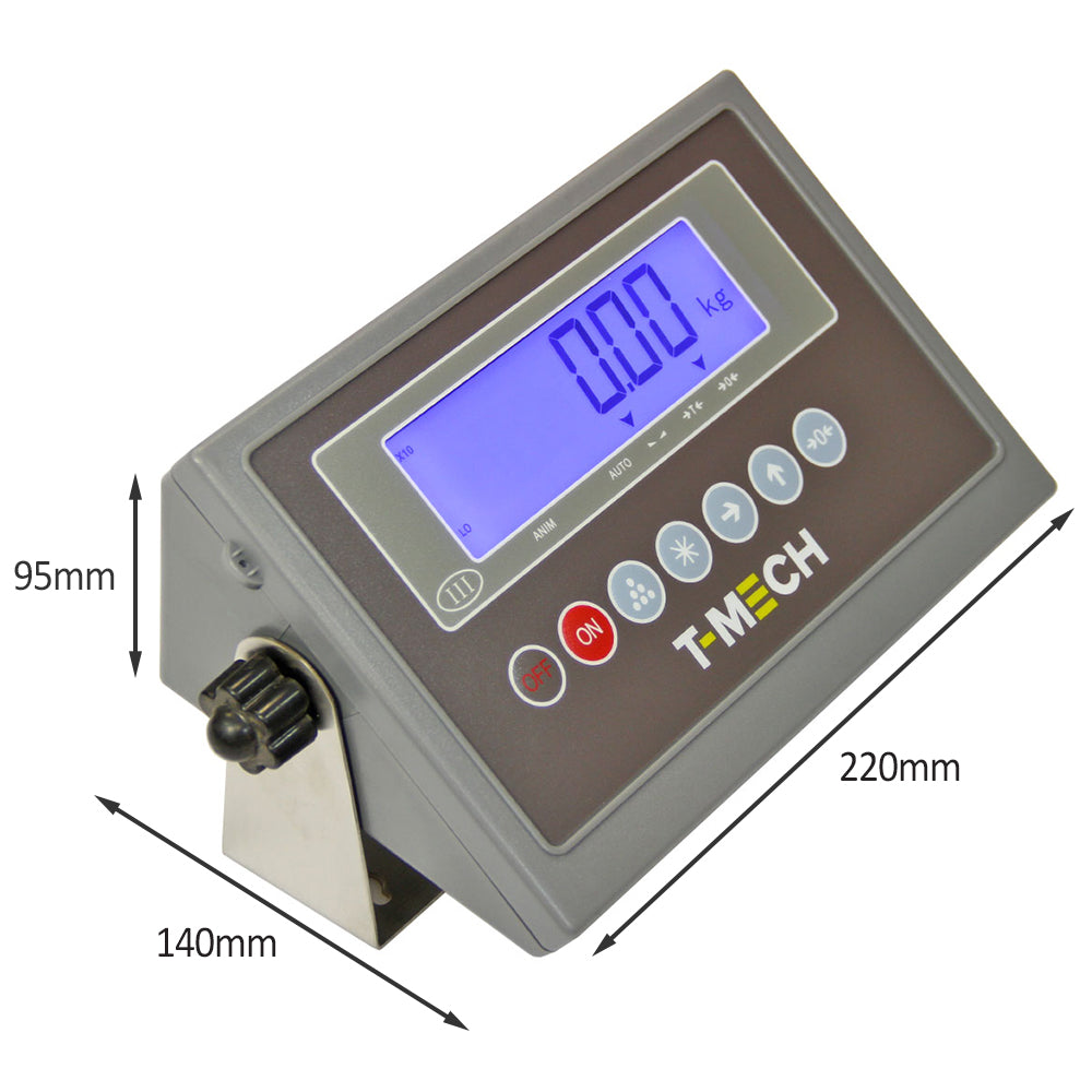 Digitale Plattformwaage mit einem großen, gut lesbaren LCD-Display, grauem Gehäuse und robustem Design, ideal für präzises Wiegen bis 80 cm x 80 cm