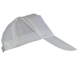 Weißes Baseballcap aus leichtem, atmungsaktivem Material mit gebogenem Schirm, ideal für kreative Folien- und Bekleidungsprojekte