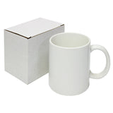 36 unbedruckte, weiße polymerbeschichtete Tassen in einer schlichten Präsentationsbox, ideal für personalisierte Geschenke oder kreative Projekte