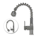 Elegante, verchromte Mischbatterie mit flexibler, spiralförmiger Auslauf und modernem Hebel, ideal für die KuKoo Edelstahl-Küchenspüle Padstow