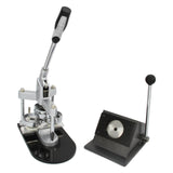 Hochwertiges PixMax Buttonmaschinen Set mit silbernem Metallrahmen, schwarzer Basis und präzisen Hebeln für das Herstellen von individuellen Buttons