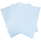 Vier blassblaue Sublimationspapiere, glatt und gleichmäßig, ideal für den Druck von Designs mit der PixMax Transferpresse und Epson Drucker