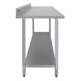 Gastronomie Arbeitstisch aus Edelstahl mit glatter Oberfläche, 150 cm lang, und einem stabilen Doppelregal für zusätzlichen Stauraum und Funktionalität