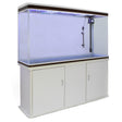 300L Aquarium Komplettset in Weiß mit eleganter Unterschrank, klarer Glasoberfläche und LED-Beleuchtung für lebendige Unterwasserwelt