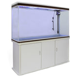 300L Aquarium Komplettset in Weiß mit eleganter Unterschrank, klarer Glasoberfläche und LED-Beleuchtung für lebendige Unterwasserwelt