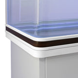 Weißes 300L Aquarium Komplettset mit elegantem Unterschrank, abgerundeten Kanten und Holzdekor, ideal für Aquarienliebhaber und moderne Wohnräume