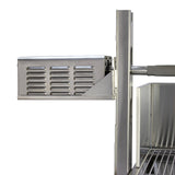Hochwertiger Edelstahl-Grillwagen mit einem 90 kg Roastgrill, seitlichem Ablagefach und robustem, modernem Design für Grillliebhaber