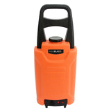 Orange Wassertank mit schwarzem Griff, ideal für Fensterreinigungsset, robustes Material, leicht zu transportieren, passt zu Teleskopstange