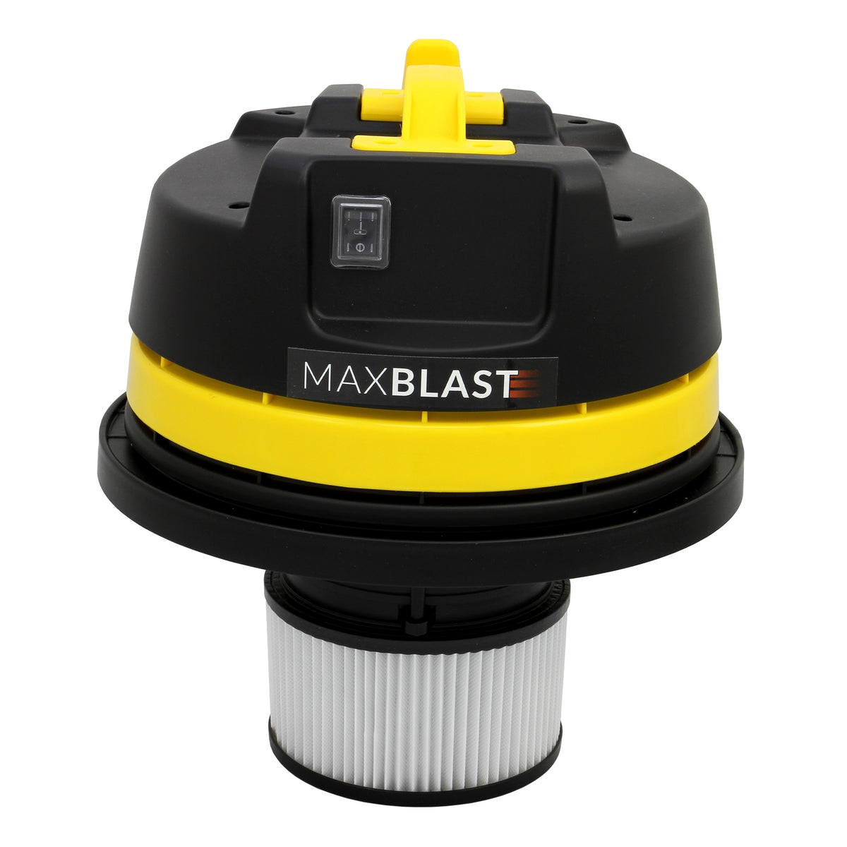 Schwarzer und gelber MAXBLAST Industriesauger mit 60 Litern, 1400W Leistung, runder Form und einem robusten Filter für effektive Reinigung
