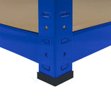 Blaues Lagerregal von Monster Racking mit stabilen Metallstützen und robustem Holzregalboden, ideal für Lagerung und Organisation