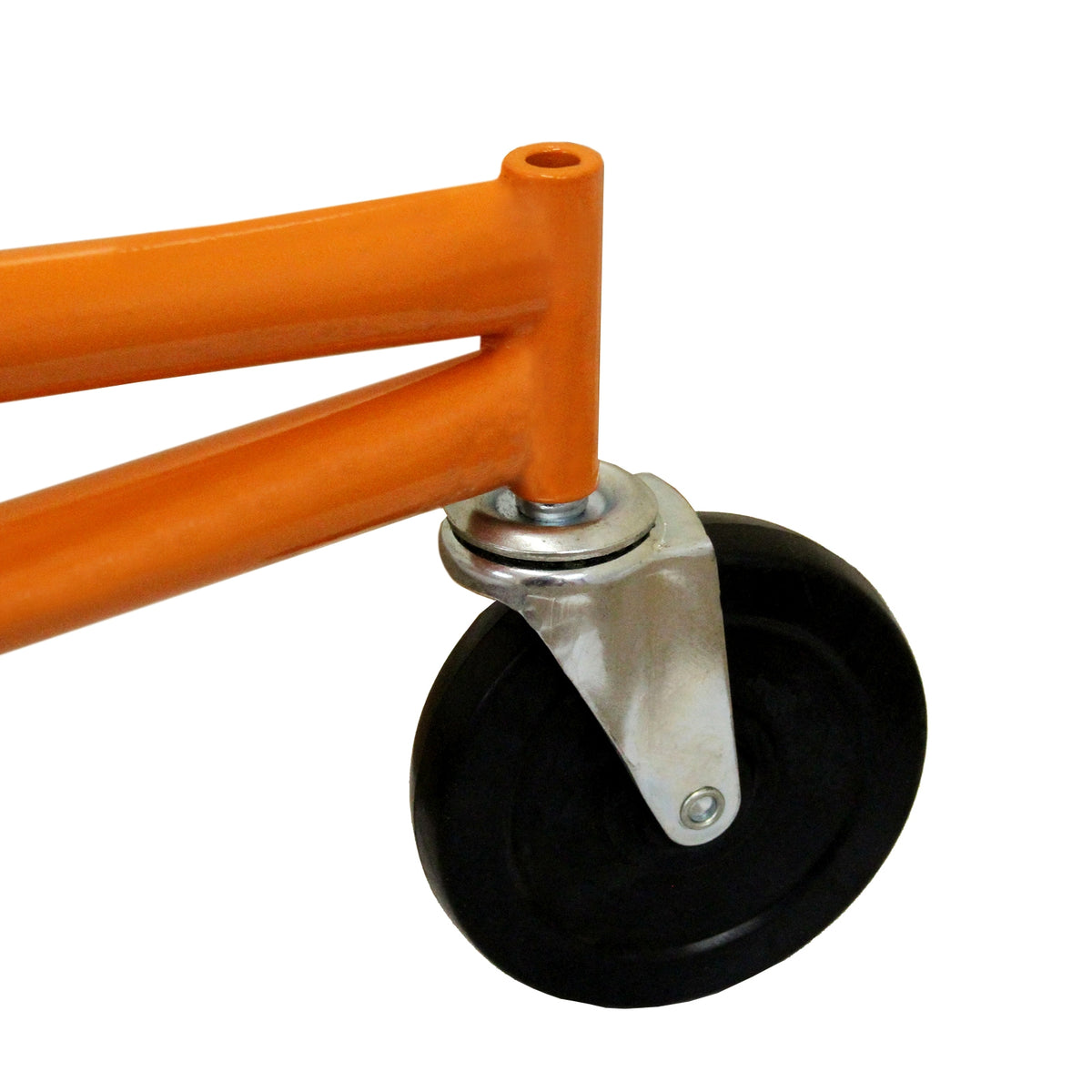 Robuster Plattenheber mit orangefarbenem Gestell und schwarzem Rad, ideal für das einfache Bewegen von schweren Platten und Paneelen