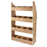 Holzregal mit vier offenen Fächern, ideal für die Fahrzeugeinrichtung im Citroën Berlingo II, robustes Design in natürlichem Holzton, funktional und platzsparend