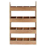 Holzregal mit fünf offenen Fächern in natürlichem Finish, ideal für die Fahrzeugeinrichtung im Citroën Berlingo II SWB, robust und funktional