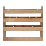 Holzregal mit drei offenen Fächern in hellem Holzton, ideal für die Aufbewahrung von Gegenständen, robust und funktional, perfekt für VW Caddy Zubehör