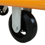 Schwarze Gummiräder mit stabiler Metallachse, ideal für den Transport von Gipskartonplatten bis 1000 kg, robust und langlebig
