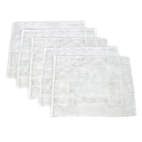 Transparente Pressnetze aus feinem, weißem Material, ideal für die KuKoo 6 Liter Obstpresse, in einem Set von vier Stück für effizientes Entsaften