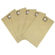 Fünf beige MAXBLAST 60L Staubsaugerbeutel aus strapazierfähigem Papier mit runder Öffnung und verstärktem oberen Bereich für optimale Staubaufnahme