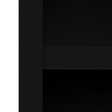 Schwarze Ladentheke mit Kassenblock, modernes Design, glatte Oberfläche, rechteckige Form, ideal für Einzelhandelsgeschäfte und Verkaufsräume