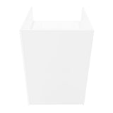 Moderne, weiße Ladentheke mit Kassenblock, rechteckige Form, glatte Oberfläche und minimalistisches Design, ideal für Einzelhandelsgeschäfte