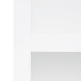 Moderne weiße Ladentheke mit Kassenblock, glatte Oberfläche, minimalistisches Design, ideal für Einzelhandelsgeschäfte und Empfangsbereiche
