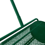 Grüner Garten Kompoststreuer aus robustem Metall mit feinmaschigem Netz, ideal für gleichmäßiges Verteilen von Kompost im Garten