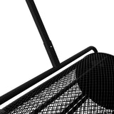 Schwarzer Garten Kompoststreuer aus robustem Metall mit feinem Netzdesign, ideal für gleichmäßiges Verteilen von Kompost im Garten
