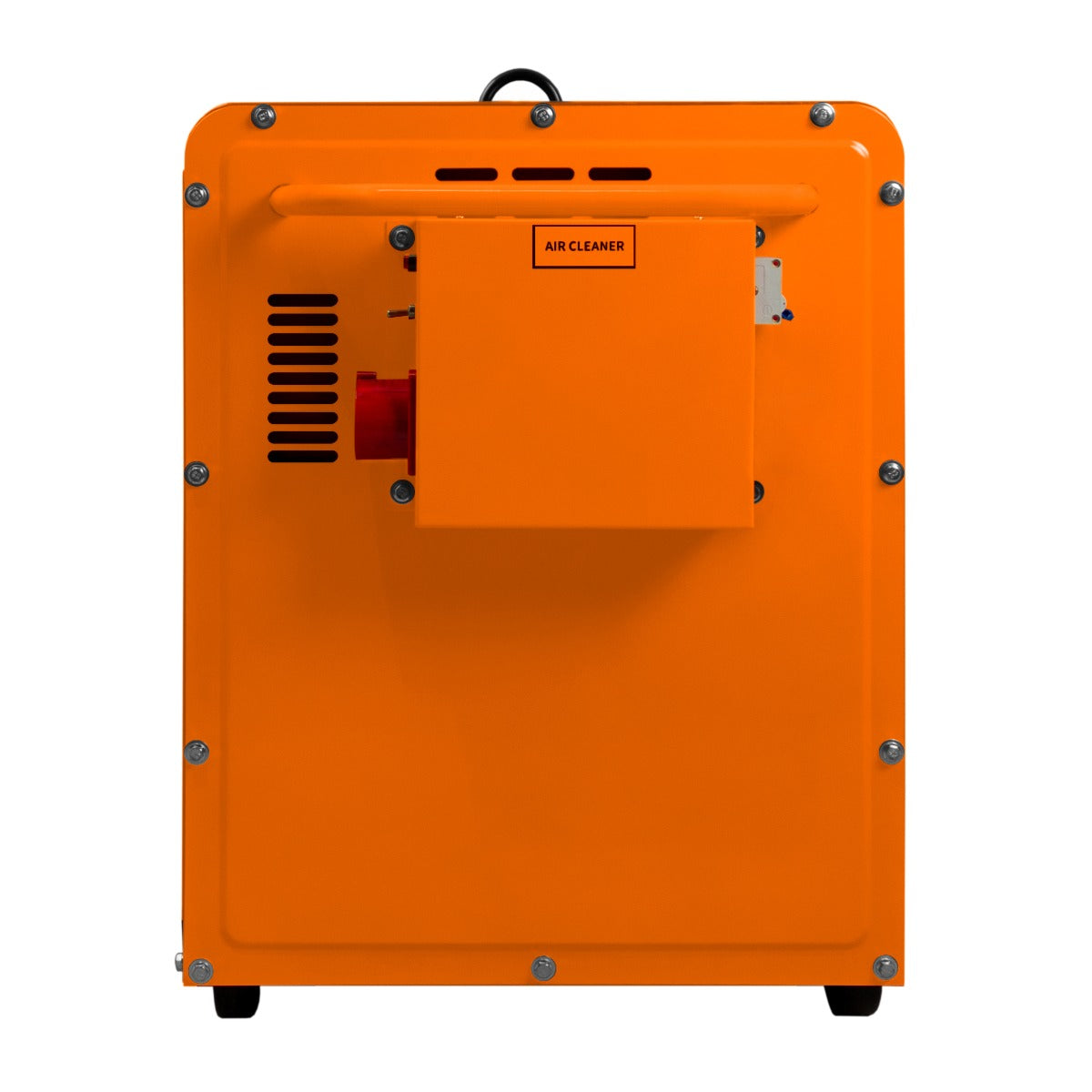 Der T-Mech Diesel Generator in leuchtendem Orange mit kompaktem Design, Luftfilter und robusten Metalloberflächen für geräuschlosen Betrieb