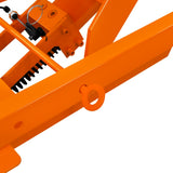 Hydraulischer Hubtisch in leuchtendem Orange mit robustem Metallrahmen, verstellbarer Höhe und präzisen Mechanismen für einfache Handhabung