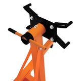 Robuster T-Mech Motorständer in leuchtendem Orange mit schwarzem Haltearm, ideal für die sichere Unterstützung von Motoren bis 900 kg