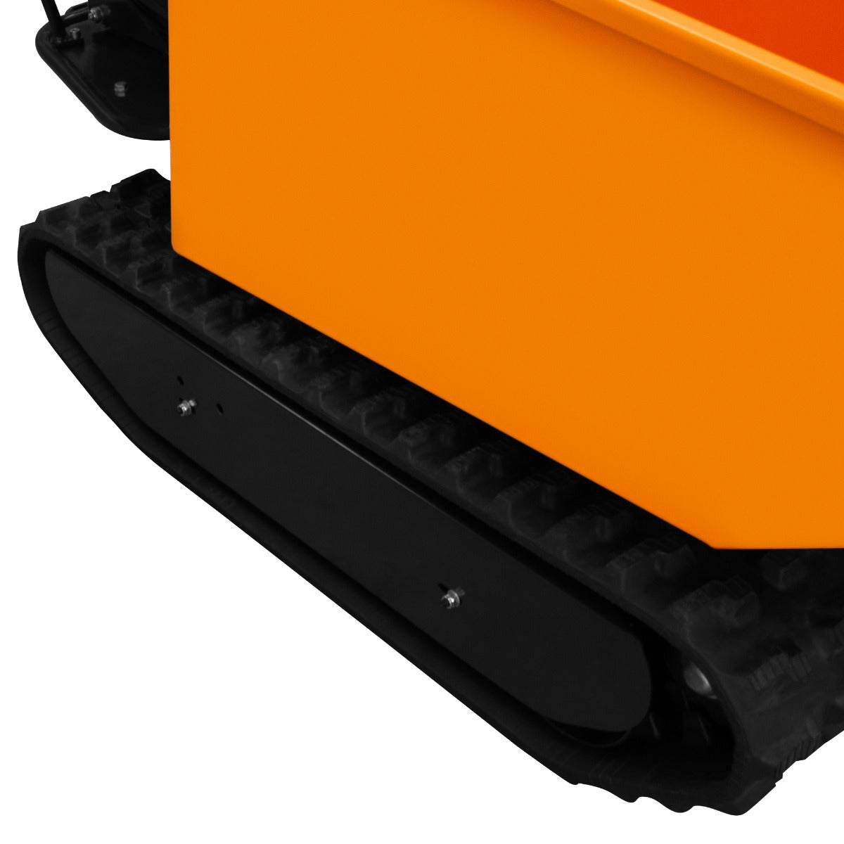 Mini Raupendumper in leuchtendem Orange mit robustem Kipper, Gummiketten für Stabilität, ideal für den Transport von bis zu 500 kg