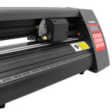 Schwarzer Vinyl-Schneideplotter mit rotem Bedienfeld, präzisen Schneidern und robustem Gehäuse, ideal für kreative Projekte und Transferpressen