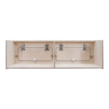Hängeschrank für Wohnwagen in hellem Holz, 120cm x 35cm x 35cm, mit stabilen Metallbeschlägen und zwei Fächern für optimalen Stauraum
