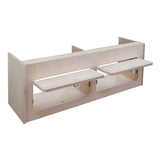 Hängeschrank für Wohnwagen in hellem Holz, 100cm x 35cm x 35cm, mit zwei klappbaren Regalen und glatter, natürlicher Oberfläche
