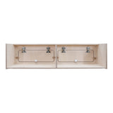 Hängeschrank für Wohnwagen in hellem Holz, 120cm x 30cm x 30cm, mit zwei Fächern und stabilen Metallbeschlägen für sicheren Halt